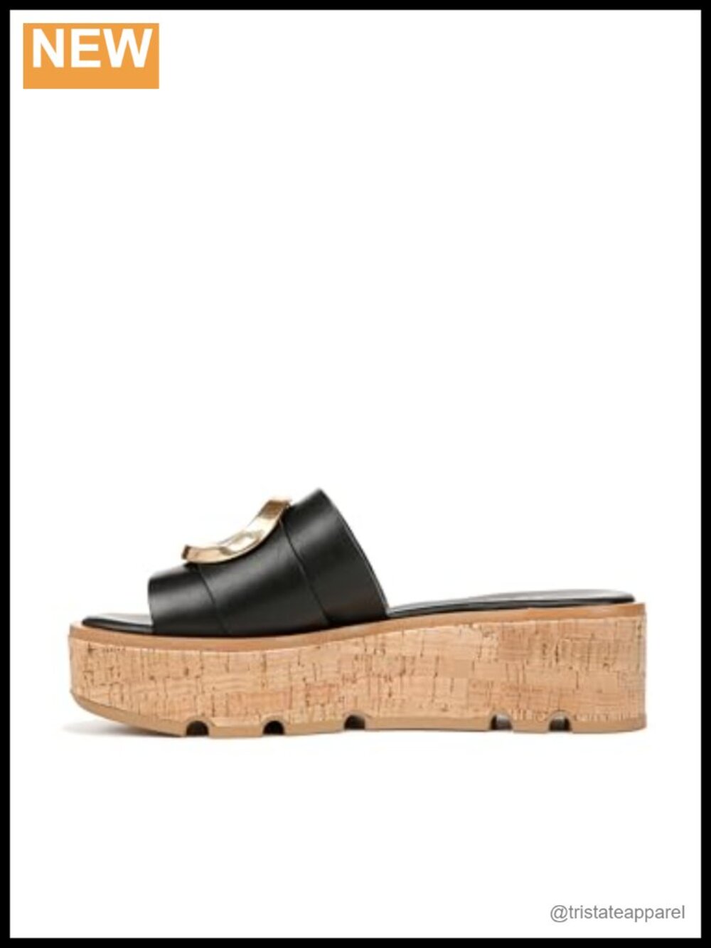 Leather Platform Slide Sandals Slip On Strappy Flat Casual